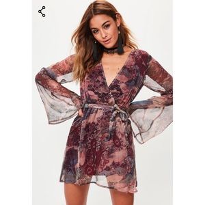 Missguided Flare Sleeve Skater Dress